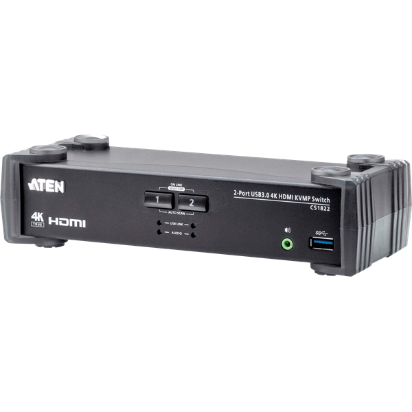 ATEN KVMP Switch USB 3.0, 4K HDMI, Dual Di splay, 2 port