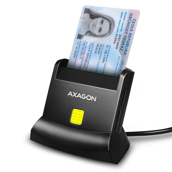 AXAGON CRE-SM2 4-FOGLALATÚ SMART CARD OLVASÓ (Univerzális Smart / ID és SD / microSD / SIM kártyaolvasó)