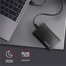AXAGON EE25-A6C USB-C csavar nélküli külső ház 2, 5" HDD/SSD, fekete