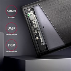 AXAGON EE25-A6C USB-C csavar nélküli külső ház 2, 5" HDD/SSD, fekete