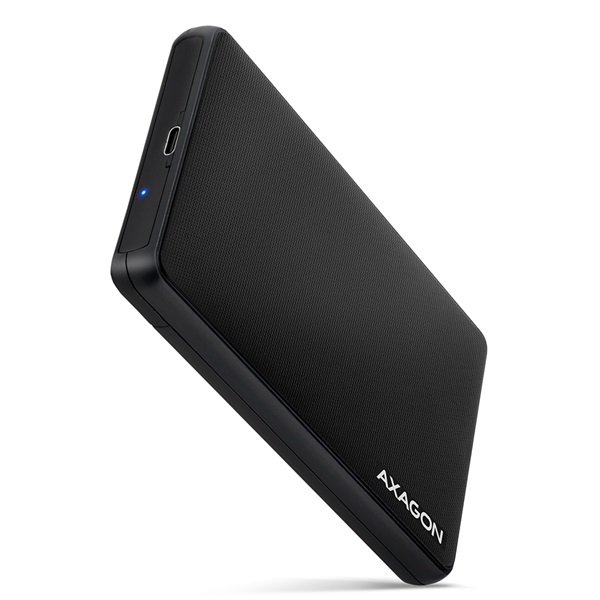 AXAGON EE25-SLC USB-C csavar nélküli külső ház HDD/SSD, fekete