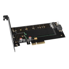 AXAGON PCEM2-DC PCIE NVME+SATA M.2 ADAPTER (PCI-Express x4 adapter hűtővel akár két M.2 lemez számítógéphez)