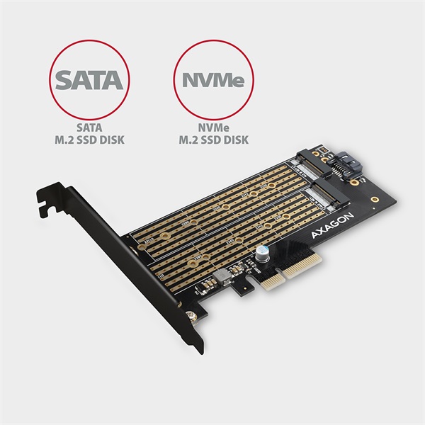 AXAGON PCEM2-D PCIe NVMe+SATA M.2 adapter