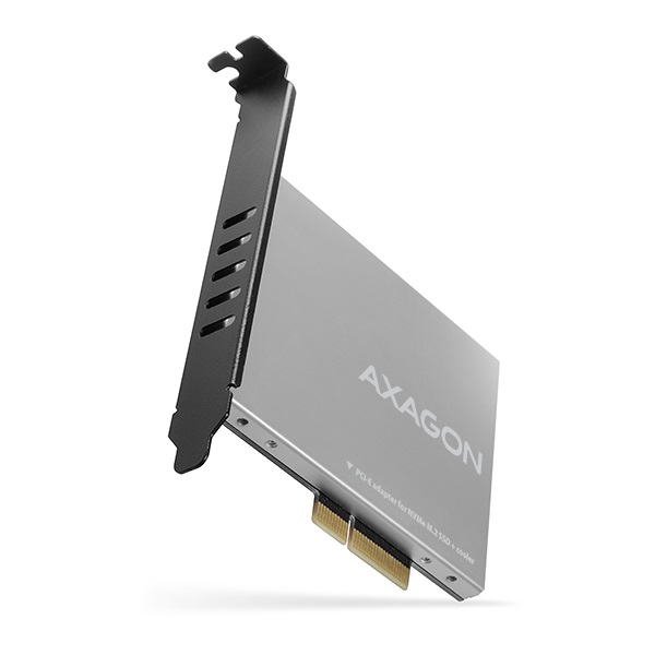 AXAGON PCEM2-NC PCIE NVME M.2 x4 M-Key slot adapter passzív hűtéssel