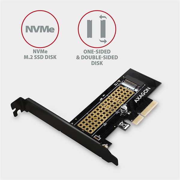 AXAGON PCEM2-N PCIE NVME M.2 x4 M-Key slot adapter