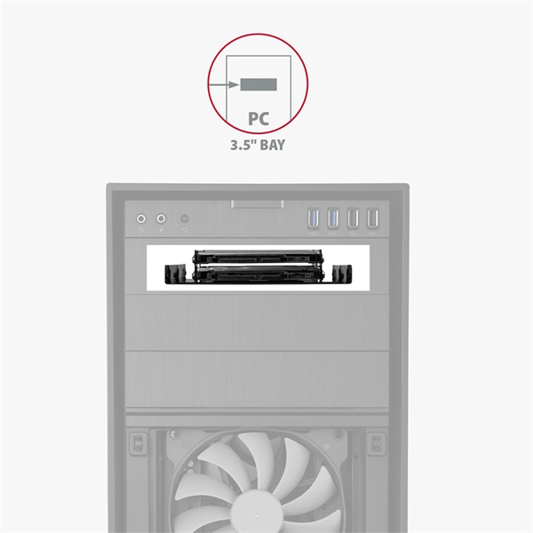 AXAGON RHD-225 3,5"-ről 2,5"-re fekete SSD/HDD beépítő keret
