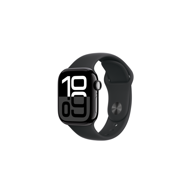 Apple Watch S10 GPS 42mm Jet Black Alu Case with Black Sport Band - M/L