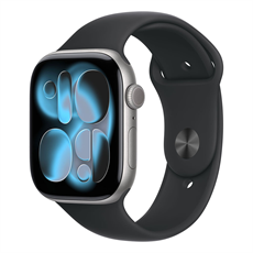 Apple Watch S11 GPS 46mm Space Grey Aluminium Case with Black Sport Band - S/M