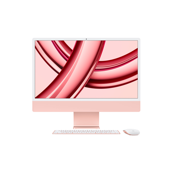 Apple iMac 24" Retina, 4.5K CTO: Apple M3 8C CPU/8C GPU, 16GB/256GB, LAN - Rózsaszín