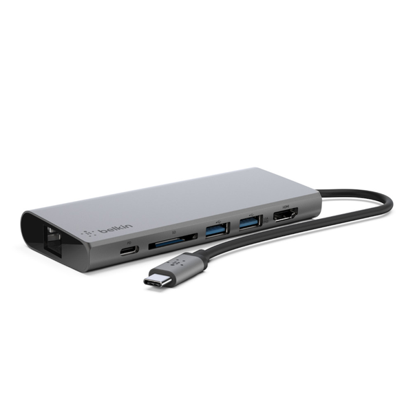 BELKIN USB-C Multimedia Hub, USB-C, USB-A, HDMI,SD , Ethernet