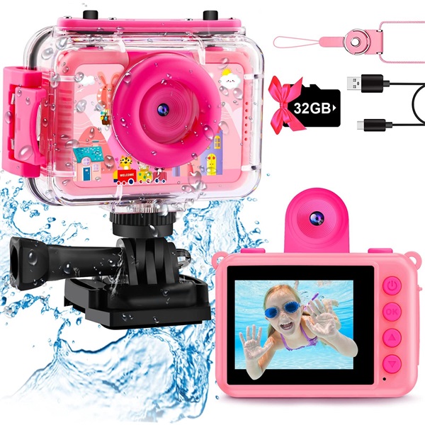 BLACKBIRD Gyerek Kamera és Digitális Fényképezőgép vízálló, Rózsaszín