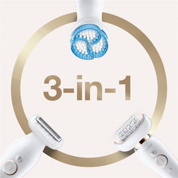 BRAUN Silk-épil 9 Flex SES 9010 Wet&Dry epilátor 6 kiegészítővel, többek között mélytisztító testradírozó kefével