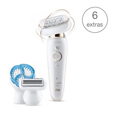 BRAUN Silk-épil 9 Flex SES 9010 Wet&Dry epilátor 6 kiegészítővel, többek között mélytisztító testradírozó kefével