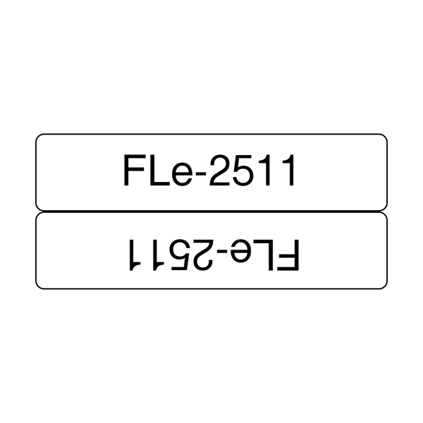 BROTHER szalag FLE2511, Elővágott, Fehér alapon feket, 21mm széles, 72db