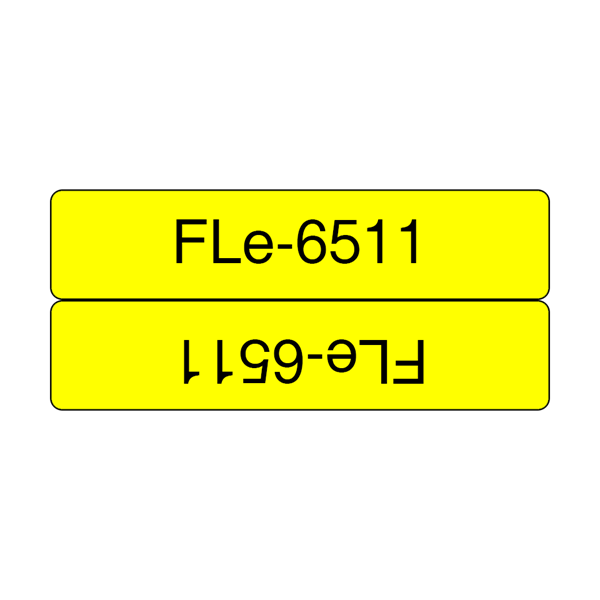 BROTHER szalag FLE6511, Elővágott, Sárga alapon fekete, 21mm széles, 72db