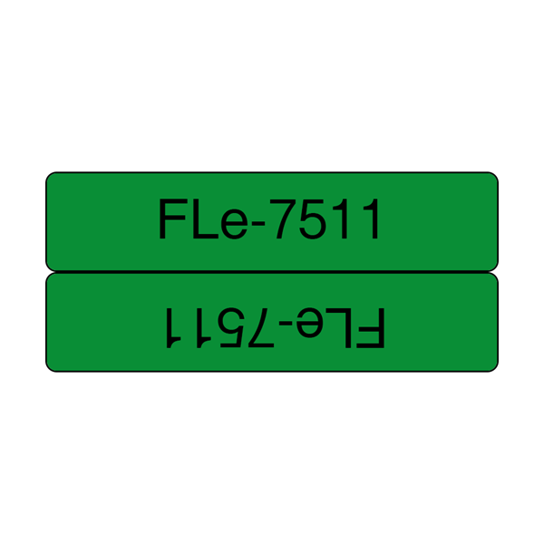 BROTHER szalag FLE7511, Elővágott, Zöld alapon fekete, 21mm széles, 72db