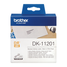 BROTHER Etikett címke DK-11201, 29mm x 90mm, Elővágott (stancolt), Fehér alapon fekete, 400 db