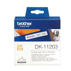 BROTHER Etikett címke DK-11203, Etikett címke/iratrendezéshez, Elővágott (stancolt), Fehér alapon fekete, 300 db