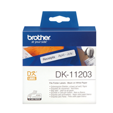 BROTHER Etikett címke DK-11203, 17mm x 87mm, Elővágott (stancolt), Fehér alapon fekete, 300 db