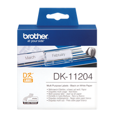 BROTHER Etikett címke DK-11204, 17mm x 54mm, Elővágott (stancolt), Fehér alapon fekete, 400 db