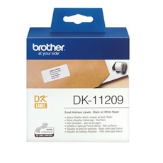 BROTHER Etikett címke DK-11209, 62mm x 29mm, Elővágott (stancolt), Fehér alapon fekete, 800 db