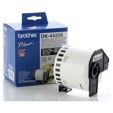 BROTHER Etikett címke DK44205, Fehér alapon fekete, eltávolítható szalag tekercsben 62mm, 62mm x 30.48M