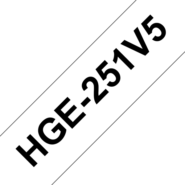 BROTHER szalag HGe-251, Fehér alapon Fekete, Nagy sebességű, 24mm  0.94", 8 méter, 5db/csomag