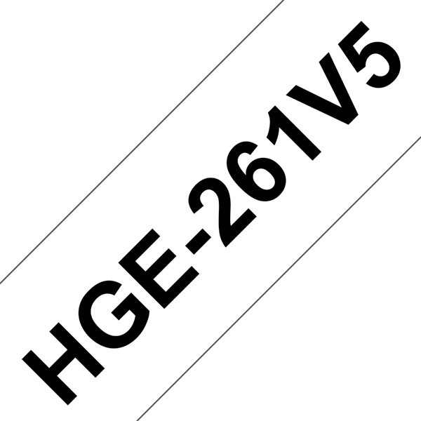BROTHER szalag HGe-261, Fehér alapon Fekete, Nagy sebességű, 36mm  1.4", 8 méter, 5db/csomag