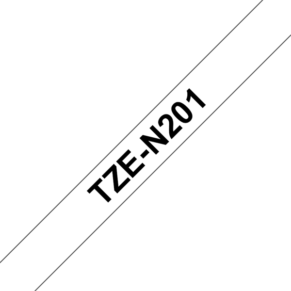 BROTHER szalag TZe-N201, Fehér alapon Fekete, Nem laminált, 3.5mm  0.13", 8 méter