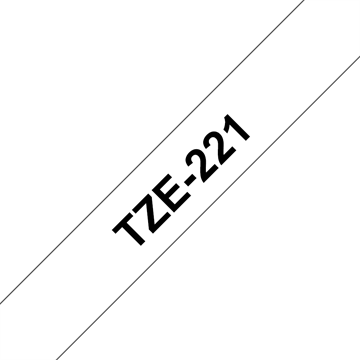 BROTHER szalag TZe-221, Fehér alapon Fekete, Laminált, 9mm  0.35", 8 méter