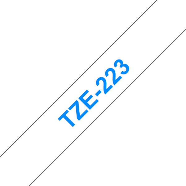 BROTHER szalag TZe-223, Fehér alapon Kék, Laminált, 9mm  0.35", 8 méter