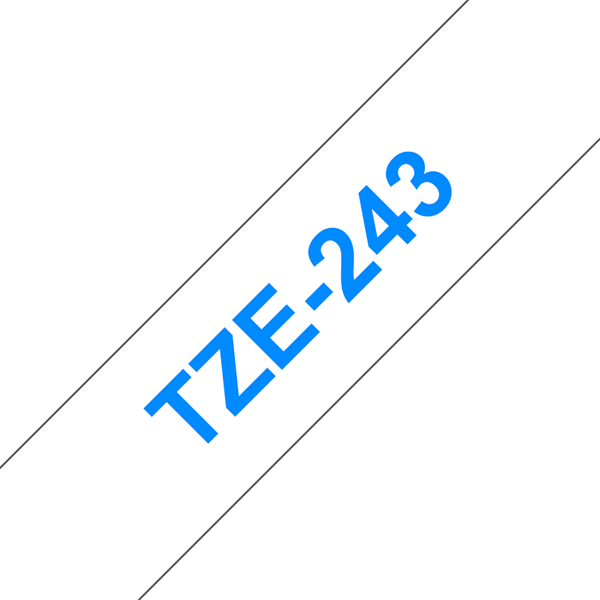 BROTHER szalag TZe-243, Fehér alapon Kék, Laminált, 18mm  0.7", 8 méter