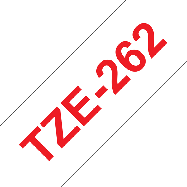 BROTHER szalag TZe-262, Fehér alapon Piros, Laminált, 36mm  1.4", 8 méter