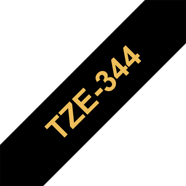 BROTHER szalag TZe-344, Fekete alapon Arany, Laminált, 18mm  0.7", 8 méter