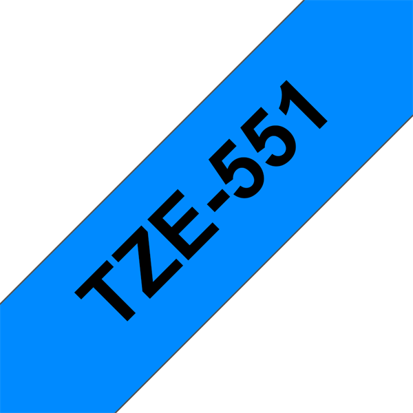 BROTHER szalag TZe-551, Kék alapon Fekete, Laminált, 24mm  0.94", 8 méter