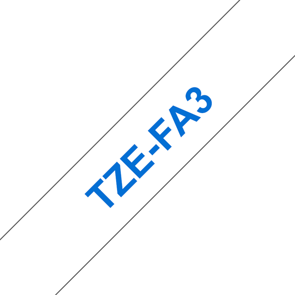BROTHER szalag TZe-FA3, Fehér alapon Kék, Szövet szalag, 12mm  0.47", 3 méter