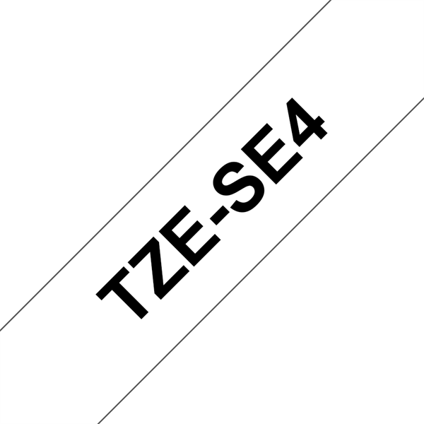 BROTHER szalag TZe-SE4, Fehér alapon Fekete, Biztonsági szalag, 18mm  0.7", 8 méter