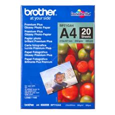 BROTHER Fotópapír BP71GA4, Prémium fényes fotópapír (A4 / 20 lap / 260g/m2)