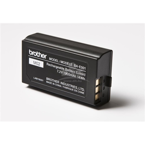 BROTHER Akkumulátor BA-E001 címkenyomtatóhoz, Li-Ion battery (TZe 18-24mm Li-Ion compatible PTouch machines)