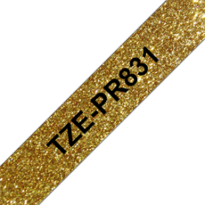 BROTHER Prémium feliratozó szalag TZEPR831, Arany alapon fekete, 12 mm széles, 8m