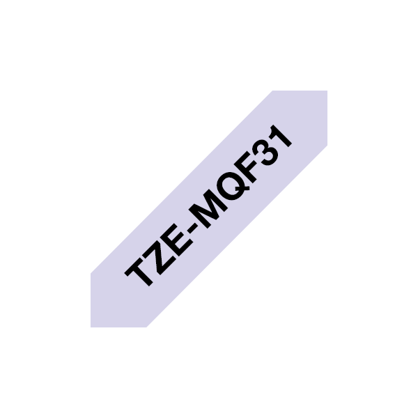 BROTHER szalag TZEMQF31, Pasztell lila alapon fekete szalag, 12 mm széles, 4m