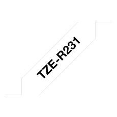BROTHER Textil szalag TZe-R231, Fehér alapon Fekete, 12mm  0.47", 4 méter