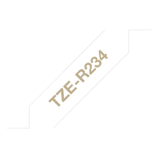 BROTHER Textil szalag TZe-R234, Fehér alapon Arany, 12mm  0.47", 4 méter