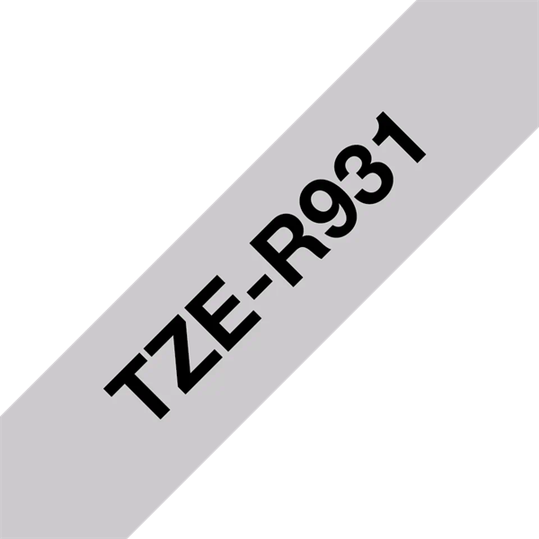 BROTHER Textil szalag TZe-R931, Fekete alapon ezüst, 12mm  0.47", 4 méter