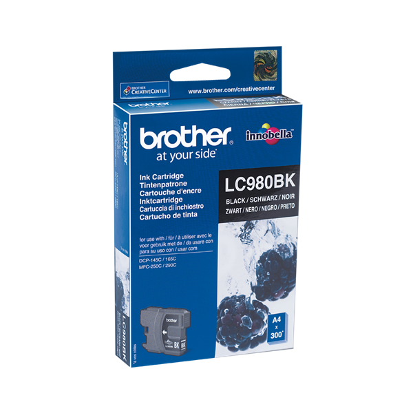 BROTHER Tintapatron LC980BK, 300 oldal, Fekete