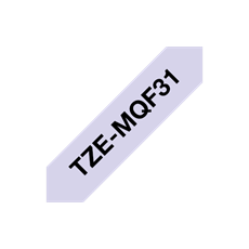 BROTHER szalag TZEMQF31, Pasztell lila alapon fekete szalag, 12 mm széles, 4m