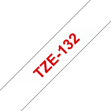 BROTHER szalag TZe-132, Átlátszó alapon Piros, Laminált, 12mm  0.47", 8 méter