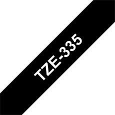 BROTHER szalag TZe-335, Fekete alapon Fehér, Laminált, 12mm  0.47", 8 méter