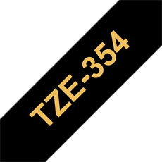 BROTHER szalag TZe-354, Fekete alapon Arany, Laminált, 24mm  0.94", 8 méter