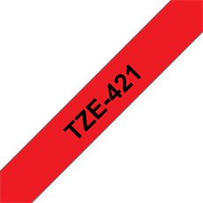 BROTHER szalag TZe-421, Piros alapon Fekete, Laminált, 9mm  0.35", 8 méter